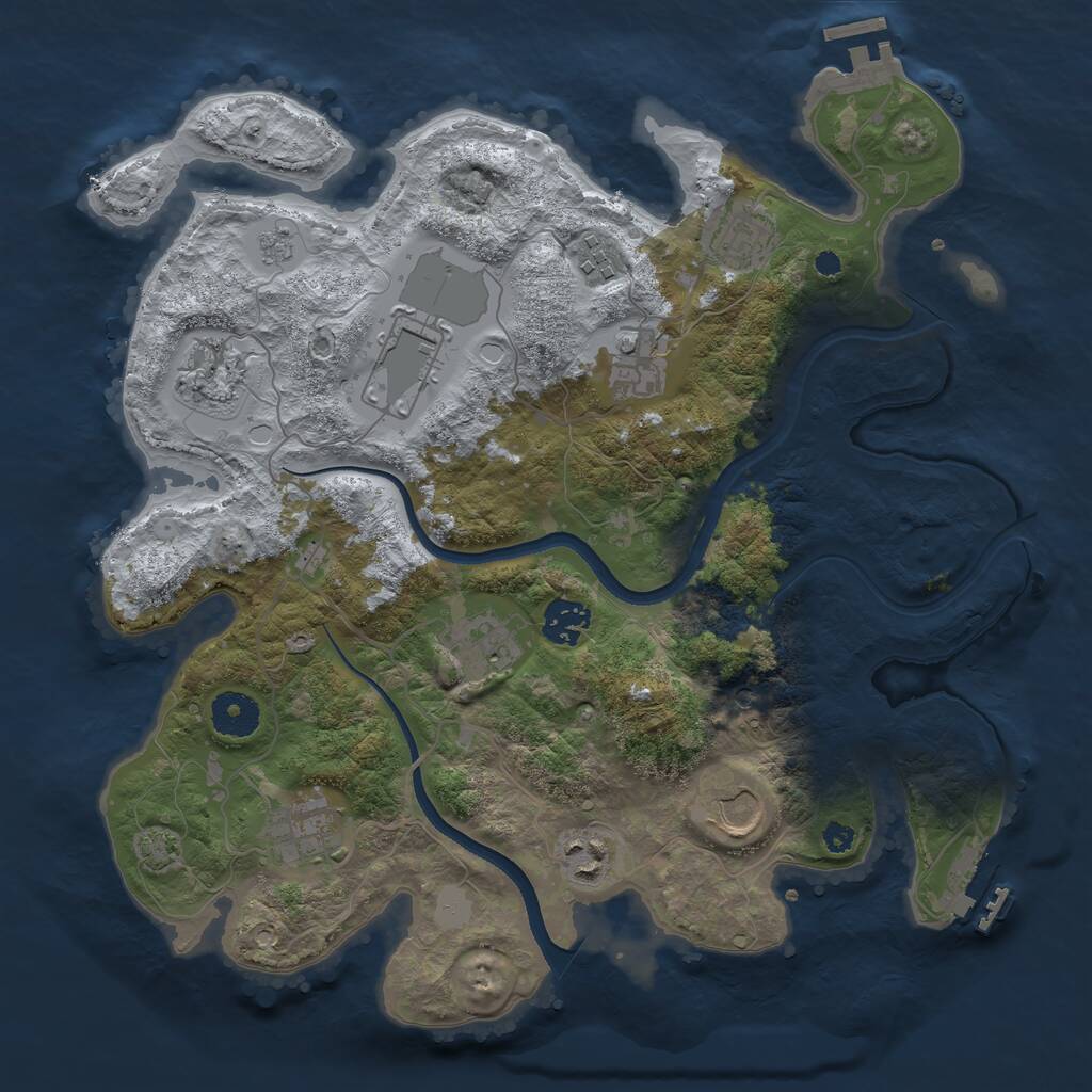 Rust Map: Procedural Map, Size: 3500, Seed: 1942005684, 16 Monuments