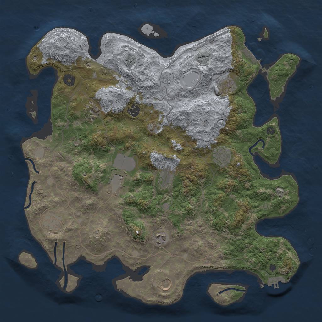 Rust Map: Procedural Map, Size: 4000, Seed: 6750, 17 Monuments