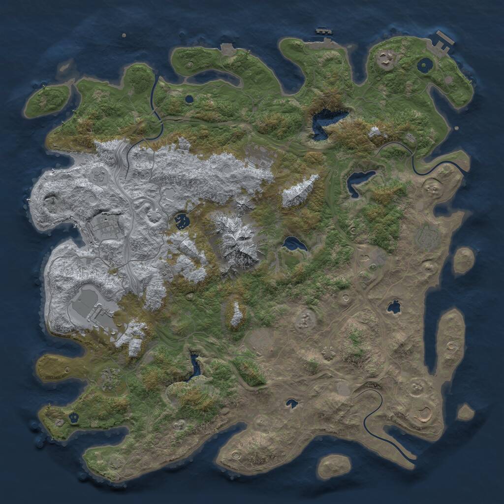 Rust Map: Procedural Map, Size: 5000, Seed: 57535731, 17 Monuments