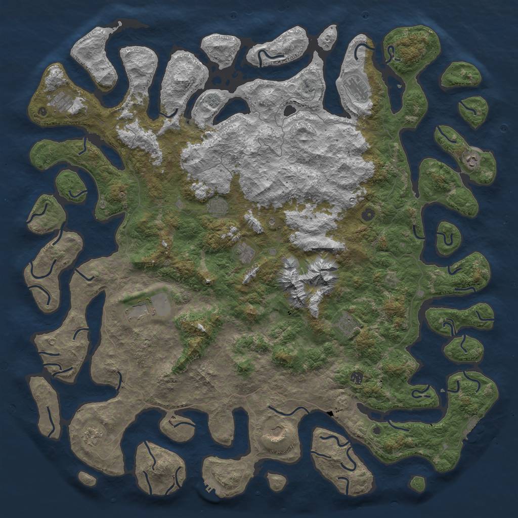 Rust Map: Procedural Map, Size: 6000, Seed: 4713489, 19 Monuments