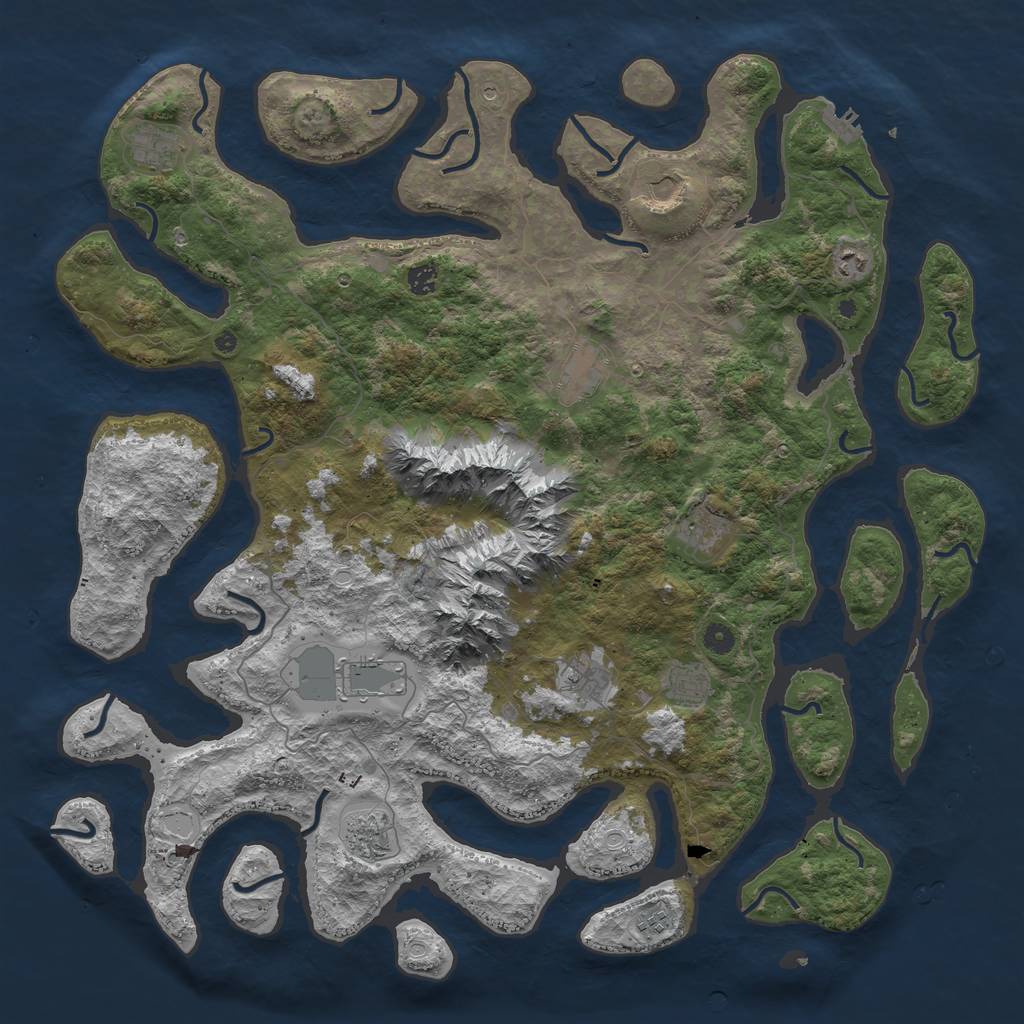 Rust Map: Procedural Map, Size: 5000, Seed: 1525430089, 18 Monuments