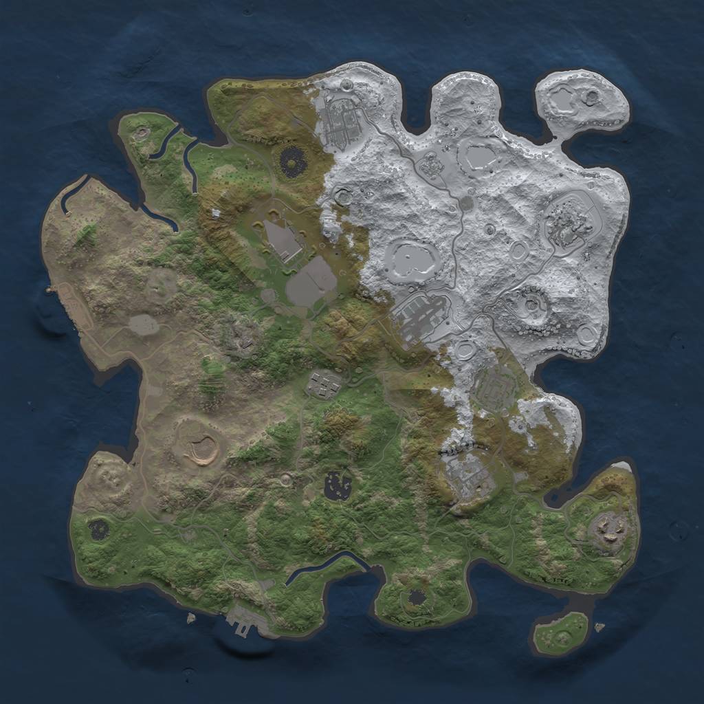 Rust Map: Procedural Map, Size: 3600, Seed: 22609, 19 Monuments