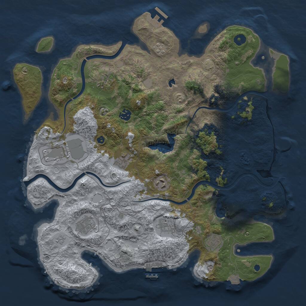 Rust Map: Procedural Map, Size: 4000, Seed: 634550107, 15 Monuments