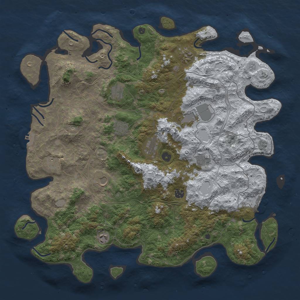 Rust Map: Procedural Map, Size: 4750, Seed: 96669, 20 Monuments