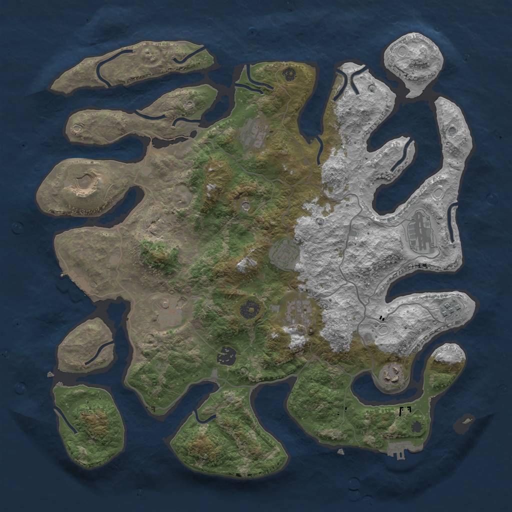 Rust Map: Procedural Map, Size: 4000, Seed: 1117175, 17 Monuments
