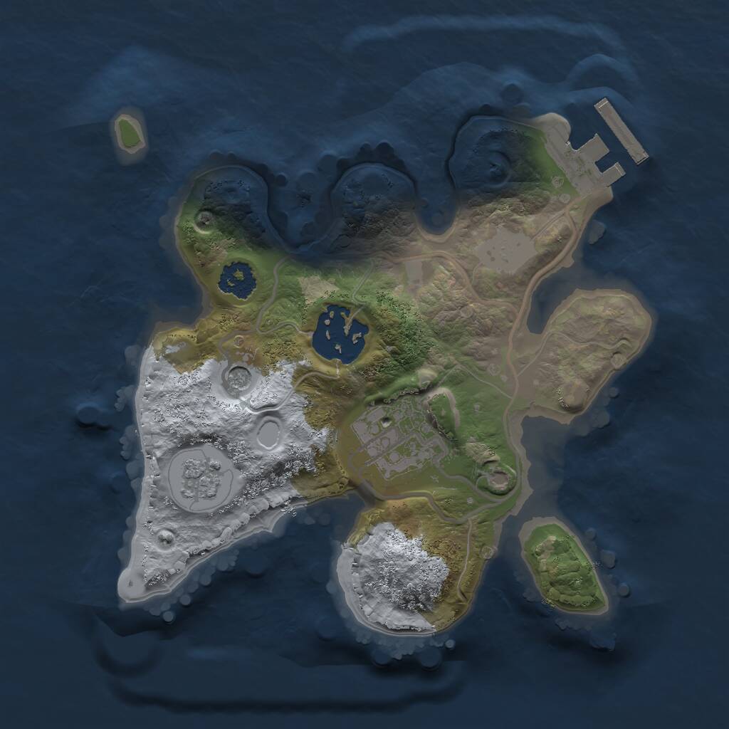 Rust Map: Procedural Map, Size: 2000, Seed: 1487632, 6 Monuments