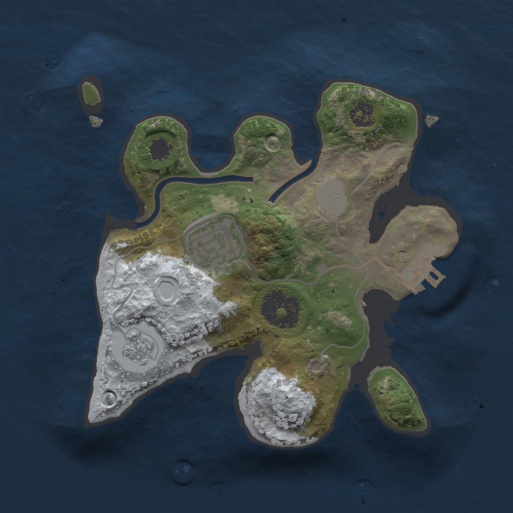 Rust Map: Procedural Map, Size: 2000, Seed: 1487632, 8 Monuments