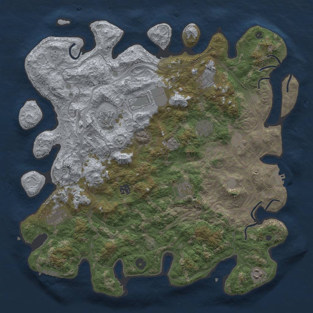 Rust Map: Procedural Map, Size: 4350, Seed: 35537, 19 Monuments