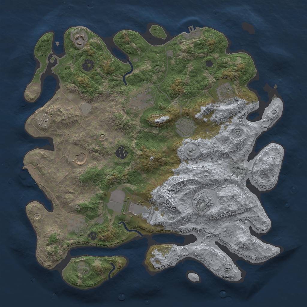 Rust Map: Procedural Map, Size: 3750, Seed: 29662417, 19 Monuments