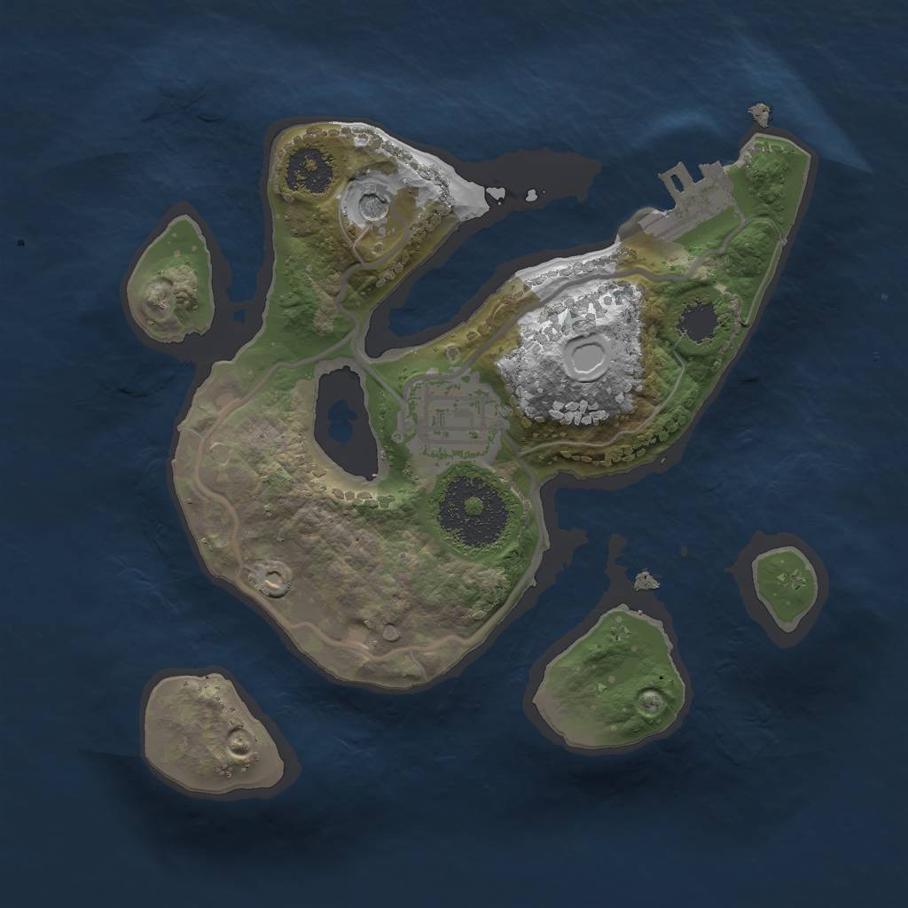 Rust Map: Procedural Map, Size: 2000, Seed: 12909, 8 Monuments