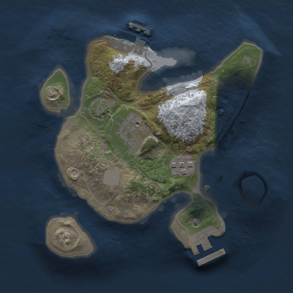 Rust Map: Procedural Map, Size: 2000, Seed: 12909, 6 Monuments