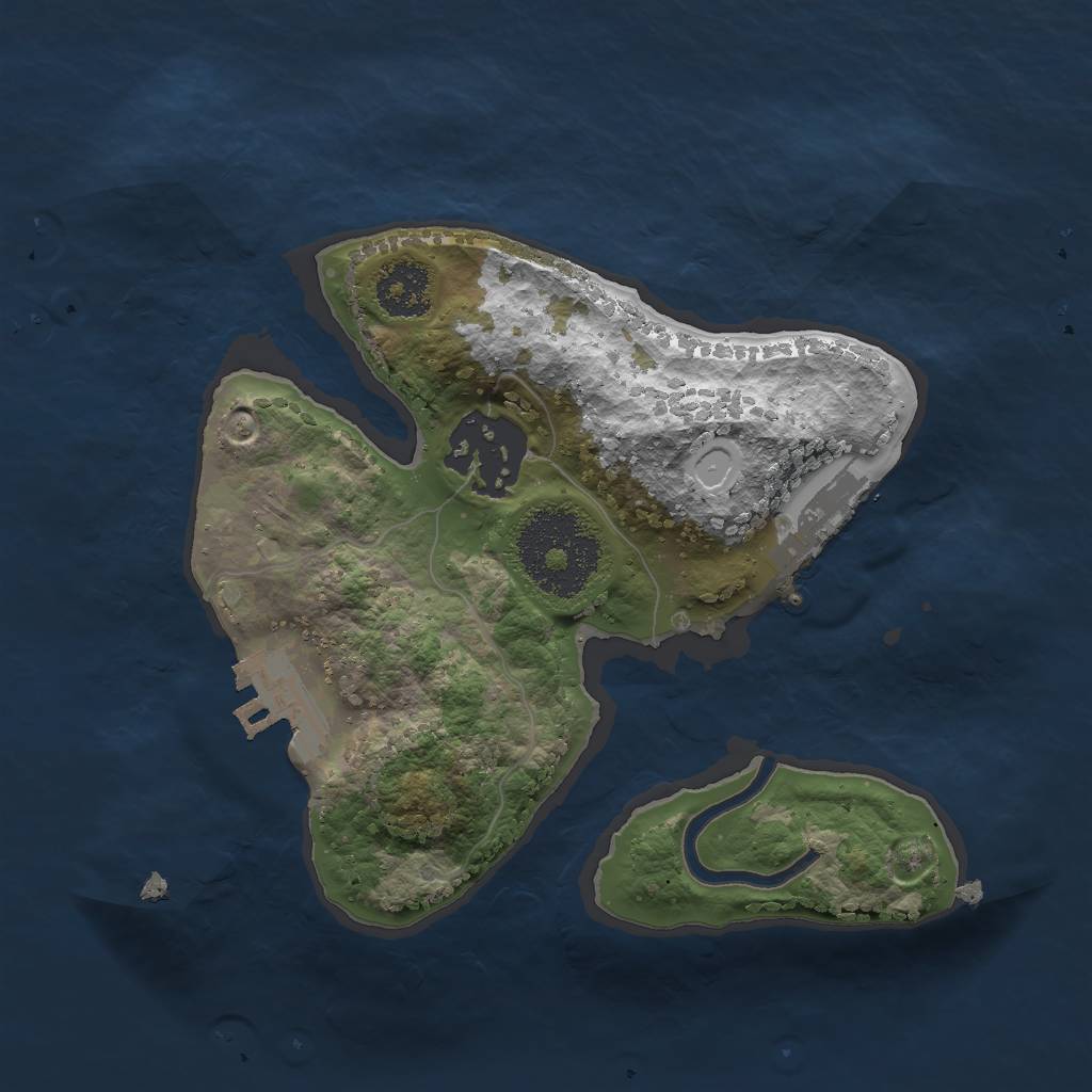 Rust Map: Procedural Map, Size: 2000, Seed: 42909, 8 Monuments