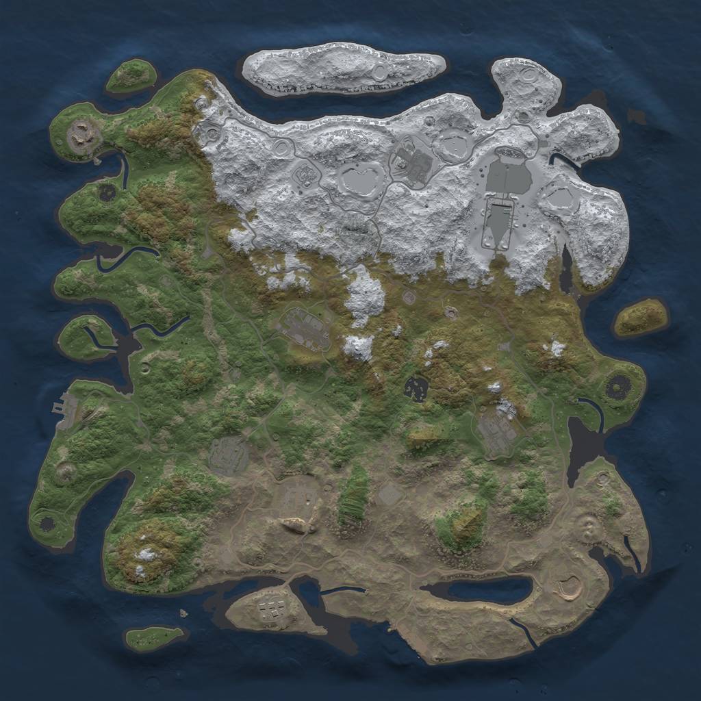 Rust Map: Procedural Map, Size: 4200, Seed: 9980214, 19 Monuments