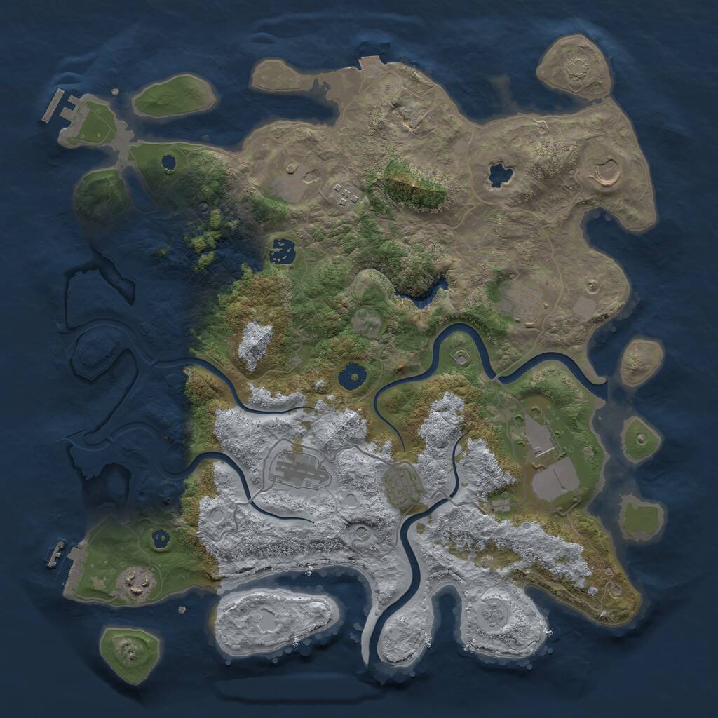 Rust Map: Procedural Map, Size: 4000, Seed: 1878633767, 15 Monuments