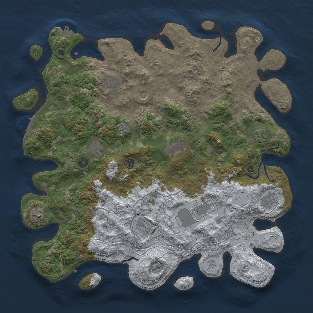 Rust Map: Procedural Map, Size: 4500, Seed: 622100047, 20 Monuments