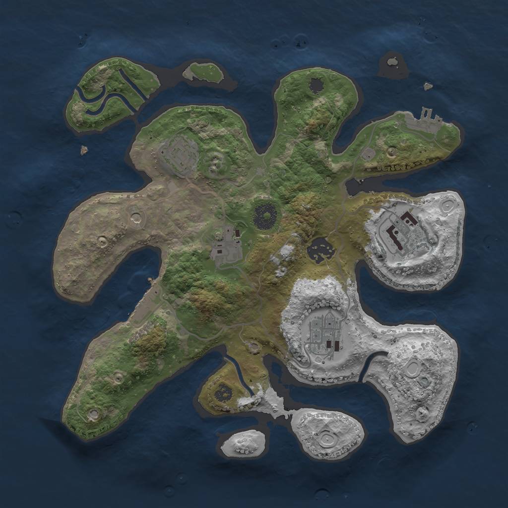 Rust Map: Procedural Map, Size: 3000, Seed: 16731, 13 Monuments