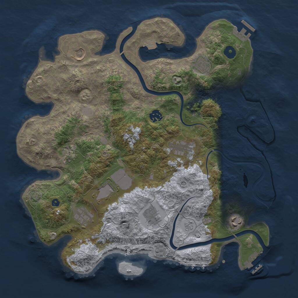 Rust Map: Procedural Map, Size: 3700, Seed: 170175019, 16 Monuments