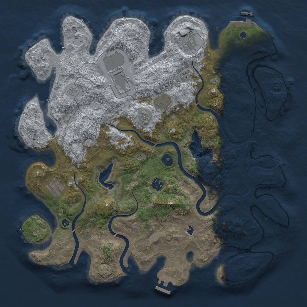 Rust Map: Procedural Map, Size: 4000, Seed: 412453042, 12 Monuments