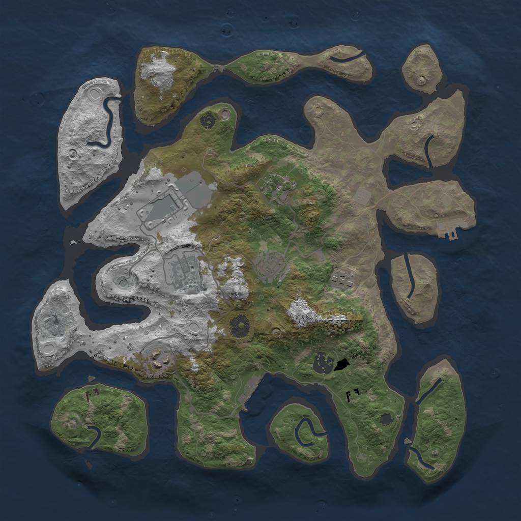 Rust Map: Procedural Map, Size: 3650, Seed: 10210, 15 Monuments