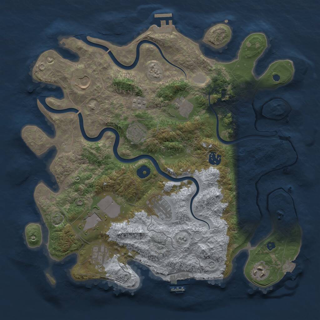 Rust Map: Procedural Map, Size: 3700, Seed: 6984514, 14 Monuments