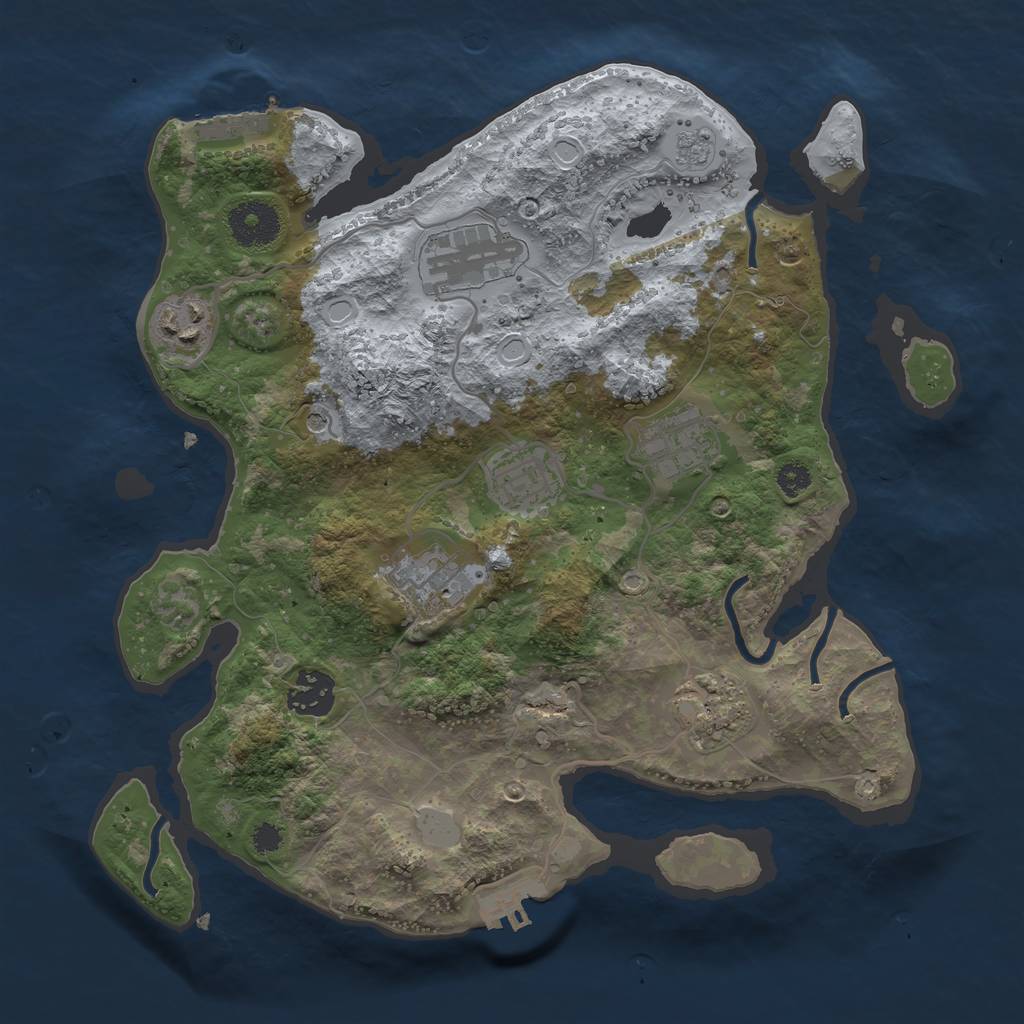 Rust Map: Procedural Map, Size: 3200, Seed: 5, 16 Monuments