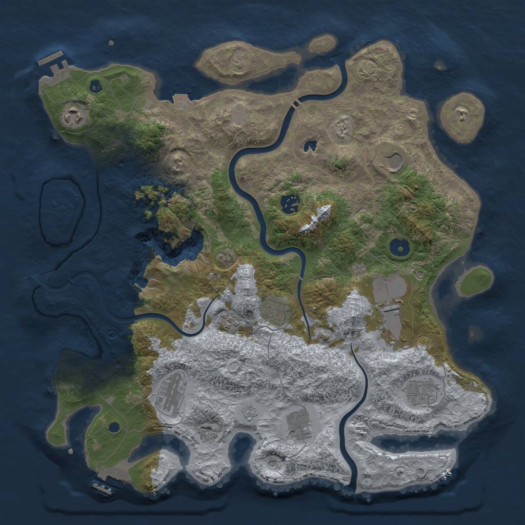 Rust Map: Procedural Map, Size: 4000, Seed: 2102021, 15 Monuments