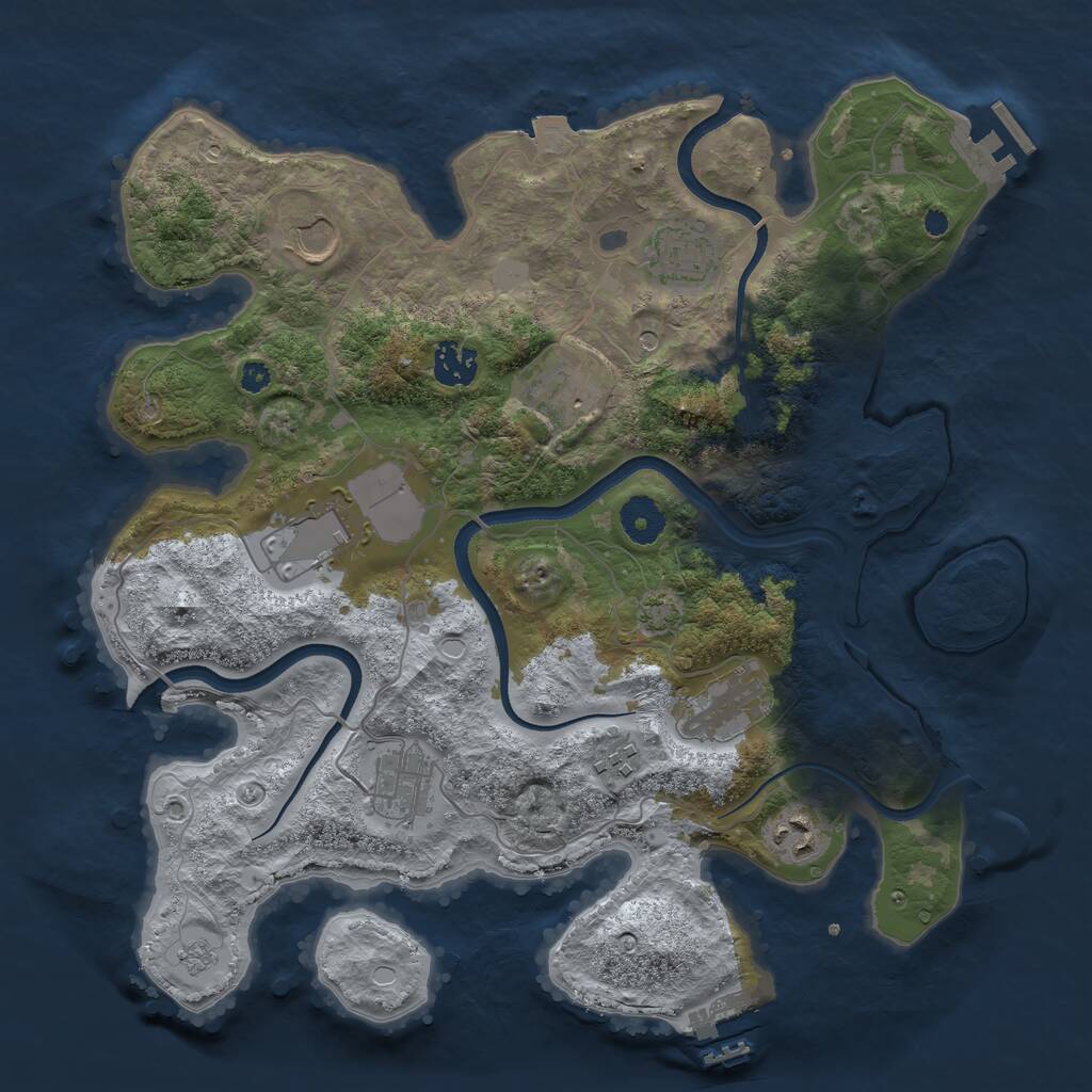 Rust Map: Procedural Map, Size: 3600, Seed: 40210, 15 Monuments