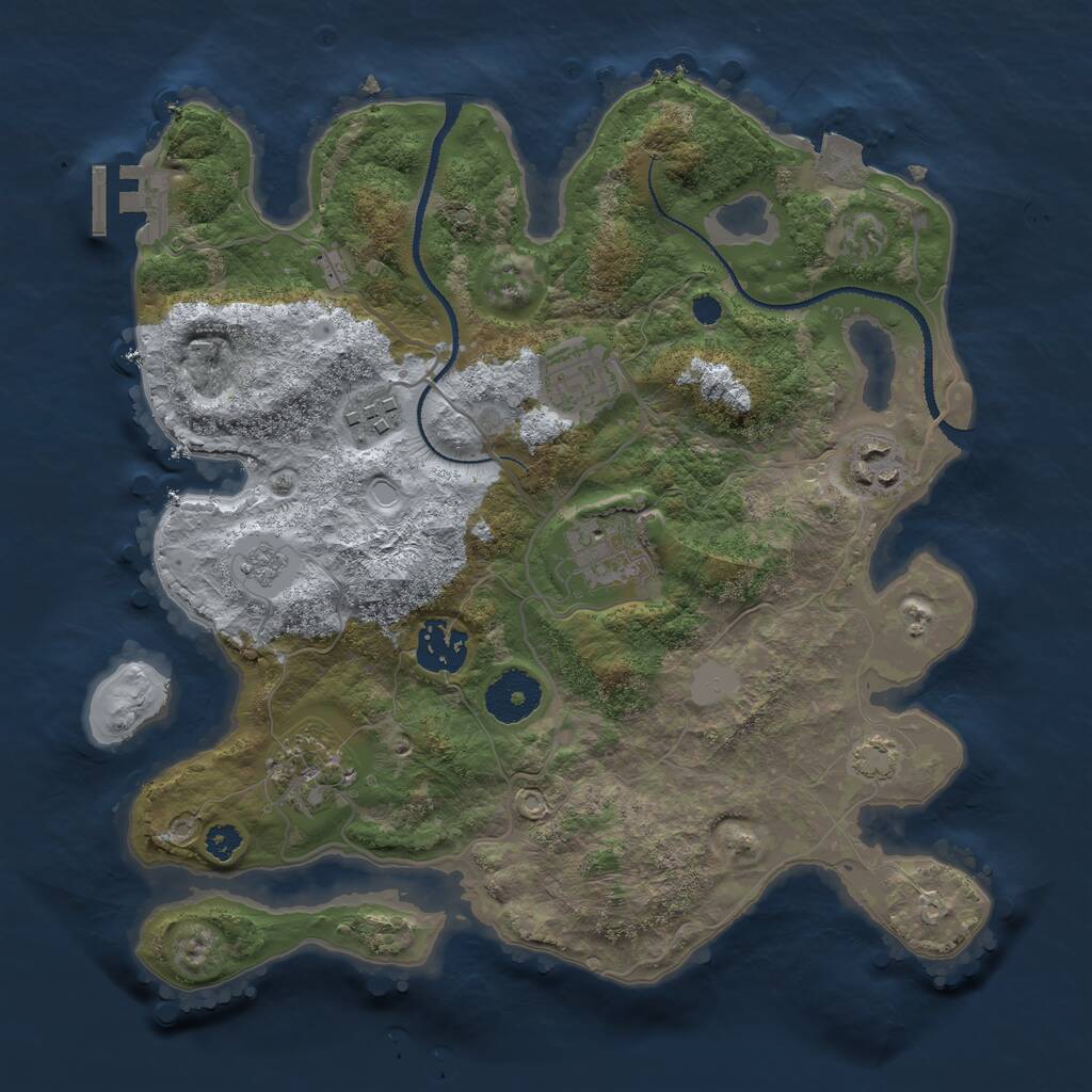 Rust Map: Procedural Map, Size: 3100, Seed: 30210, 10 Monuments