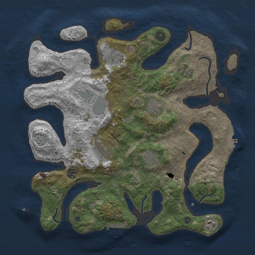 Rust Map: Procedural Map, Size: 3800, Seed: 62395268, 17 Monuments