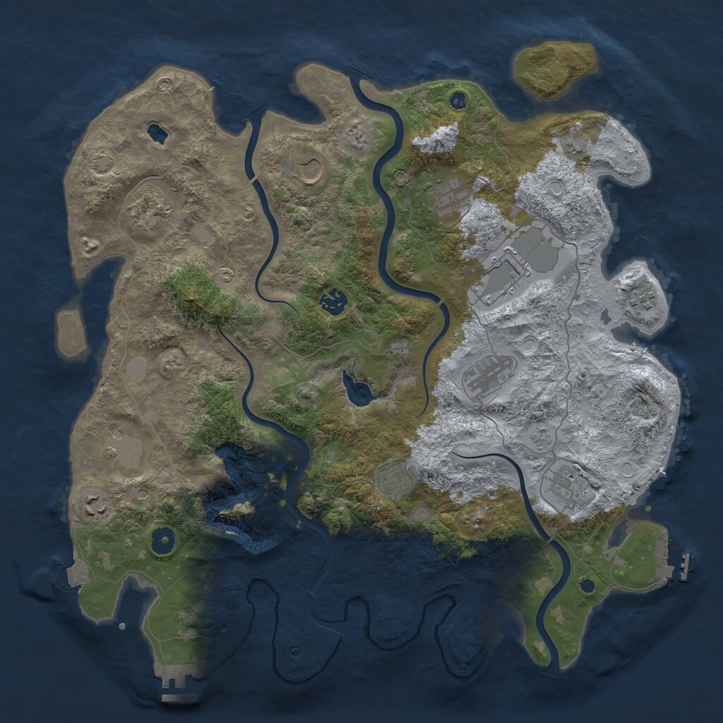 Rust Map: Procedural Map, Size: 4200, Seed: 580, 17 Monuments