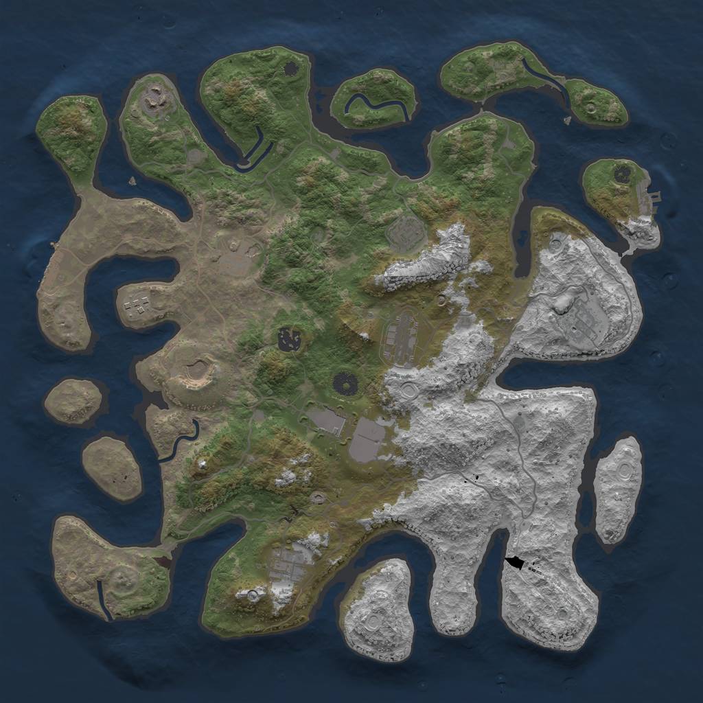 Rust Map: Procedural Map, Size: 4250, Seed: 28017, 18 Monuments