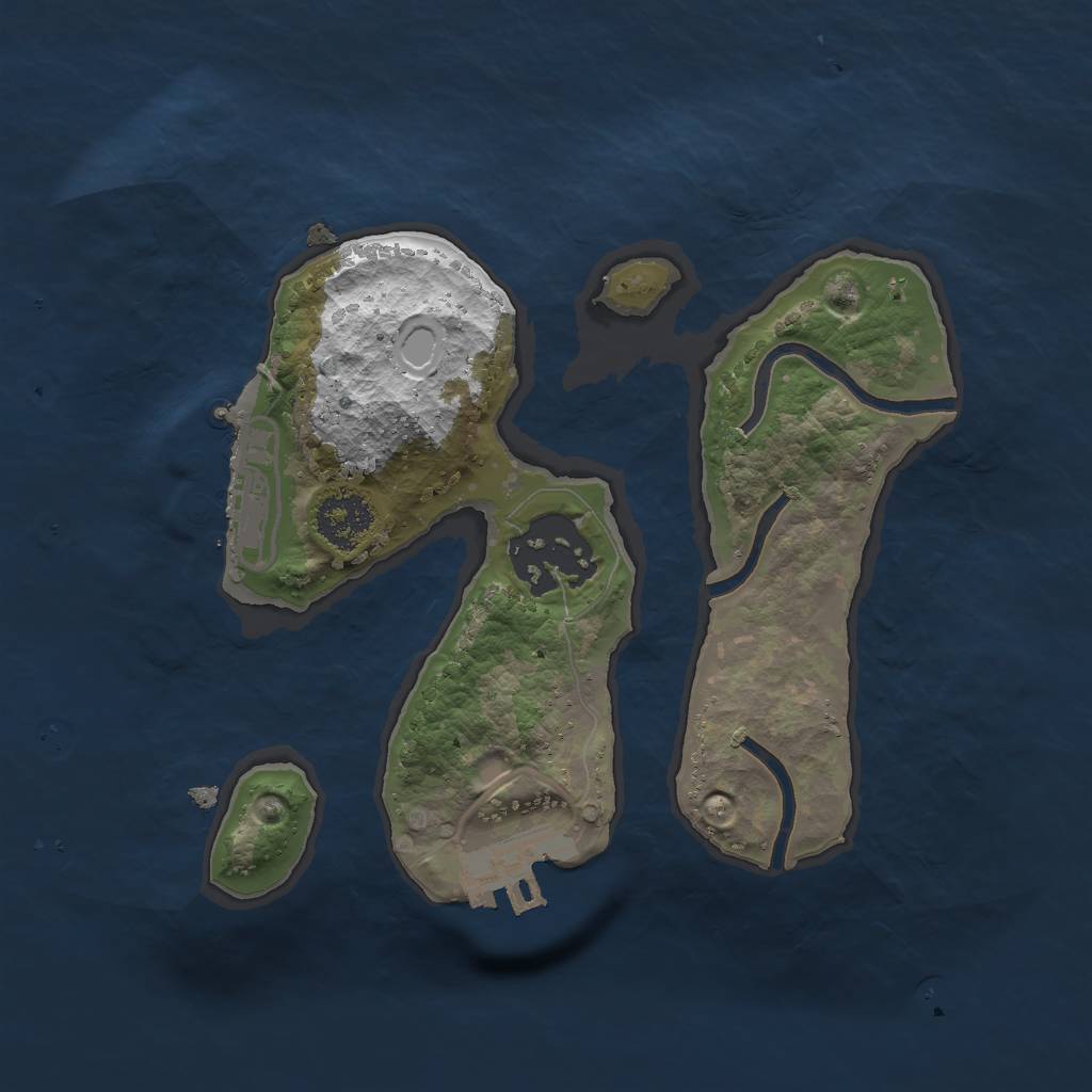 Rust Map: Procedural Map, Size: 2000, Seed: 1999743666, 8 Monuments