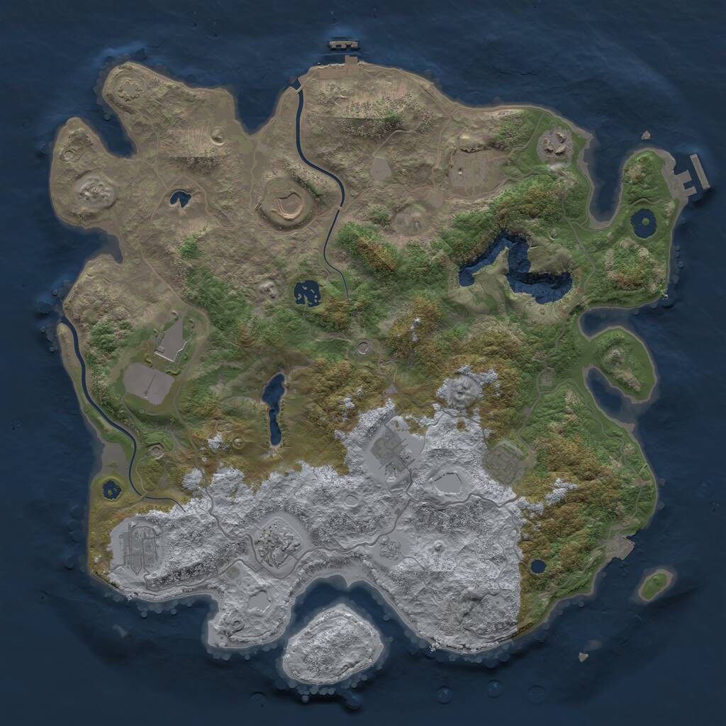 Rust Map: Procedural Map, Size: 4000, Seed: 41701509, 15 Monuments