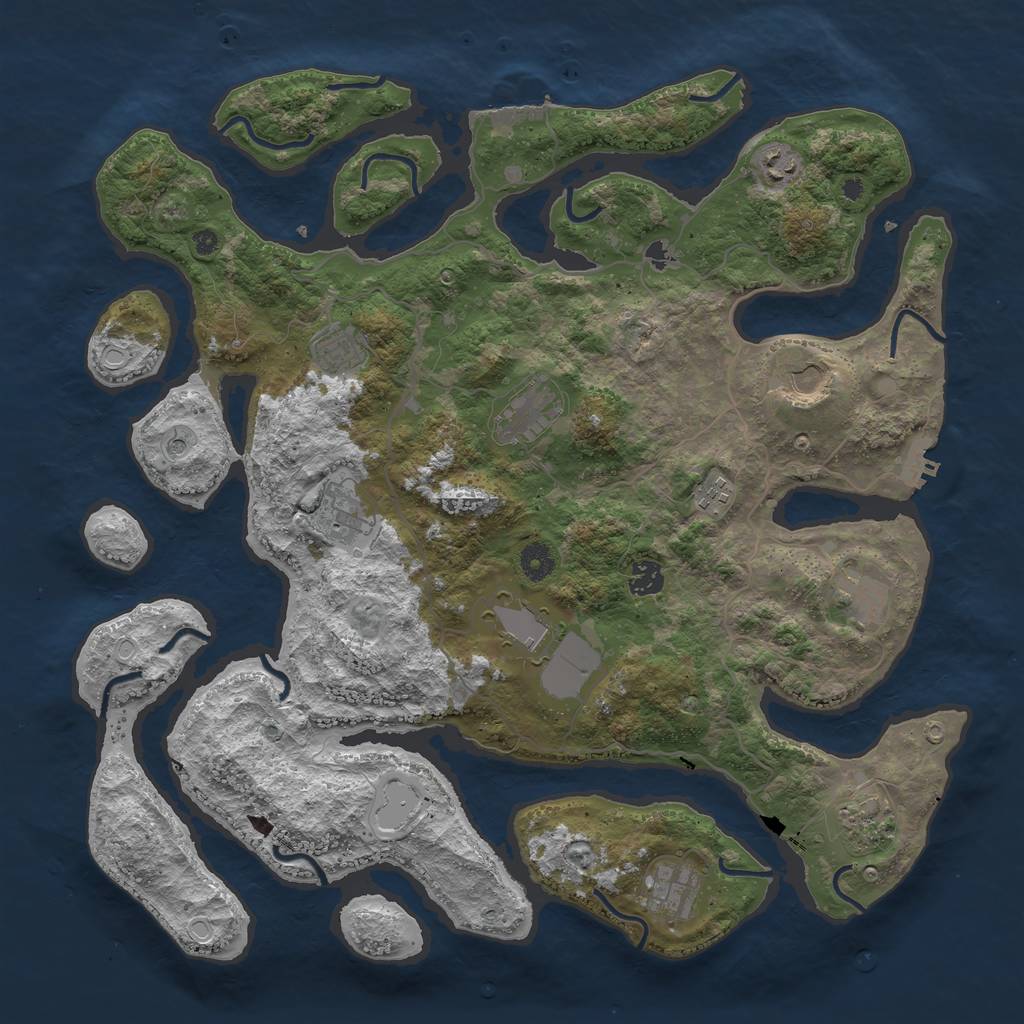 Rust Map: Procedural Map, Size: 4250, Seed: 850989591, 19 Monuments