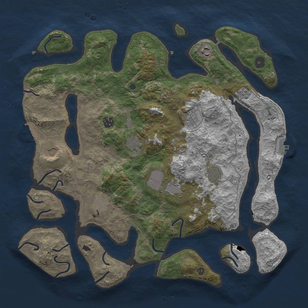 Rust Map: Procedural Map, Size: 4200, Seed: 12383377, 17 Monuments