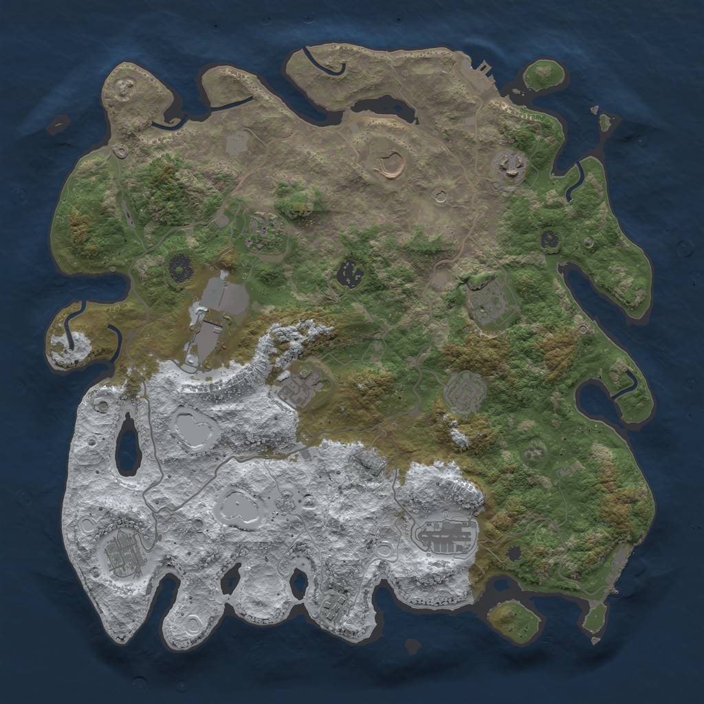 Rust Map: Procedural Map, Size: 4000, Seed: 985572718, 20 Monuments