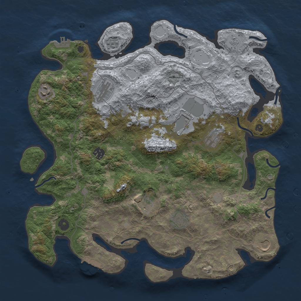 Rust Map: Procedural Map, Size: 4000, Seed: 468, 18 Monuments