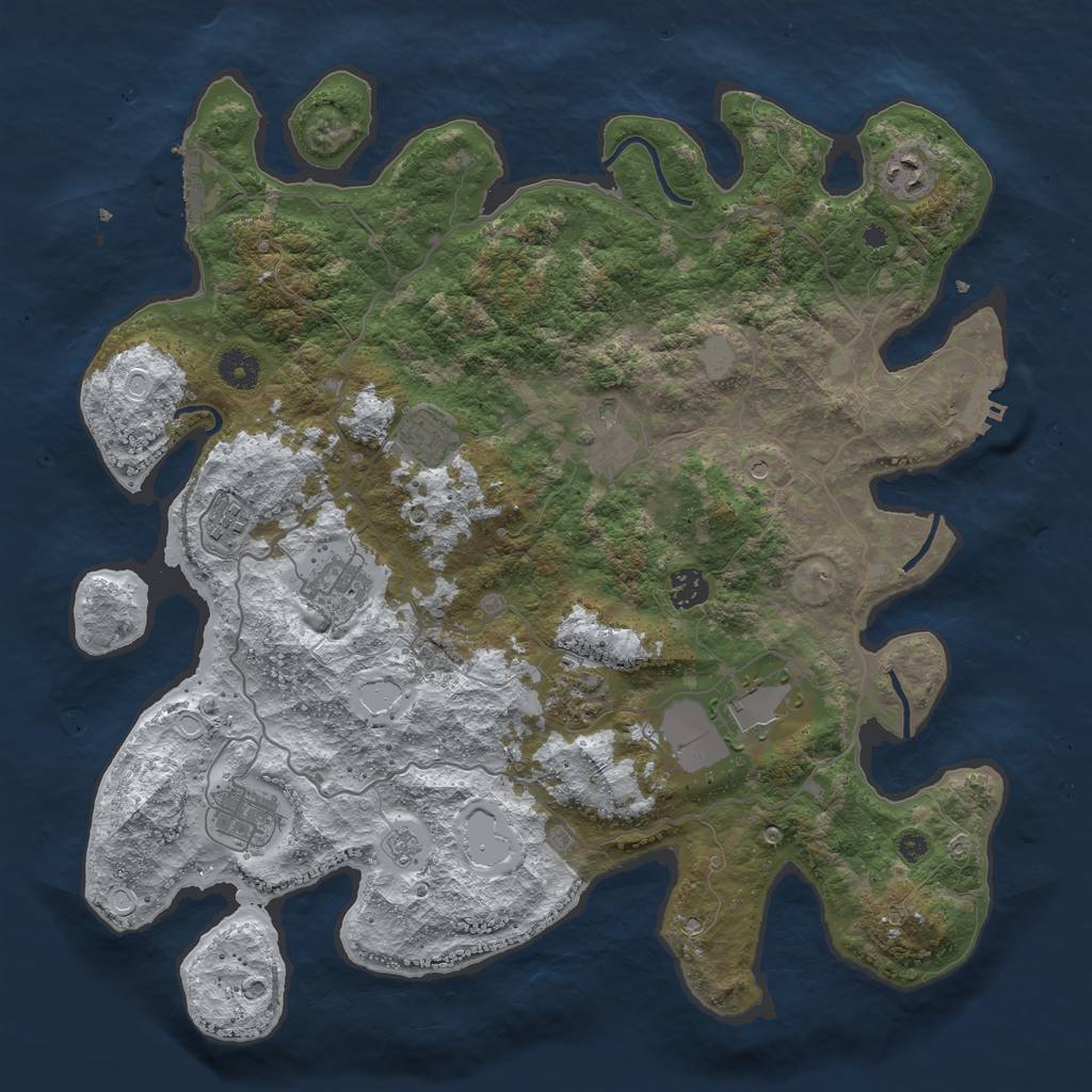 Rust Map: Procedural Map, Size: 4000, Seed: 113695173, 18 Monuments