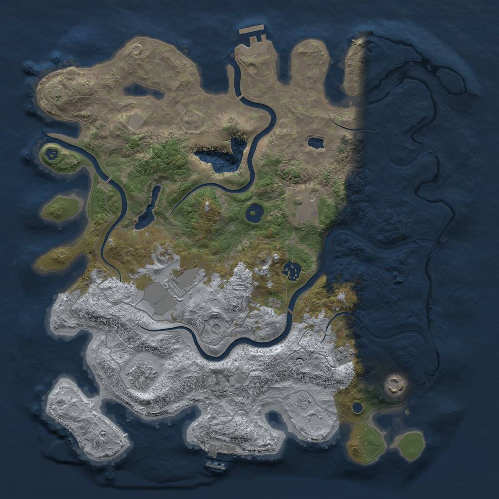 Rust Map: Procedural Map, Size: 4000, Seed: 1942, 12 Monuments