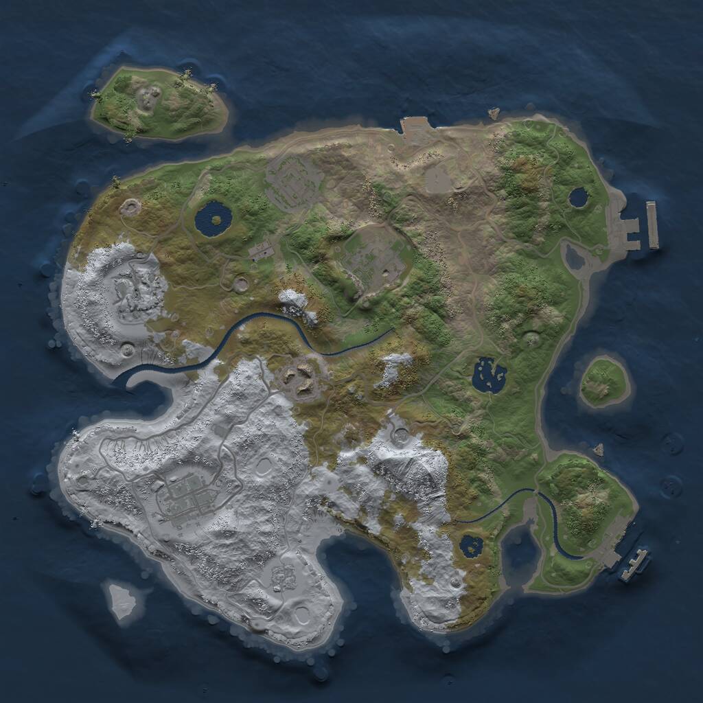 Rust Map: Procedural Map, Size: 3000, Seed: 443509021, 11 Monuments