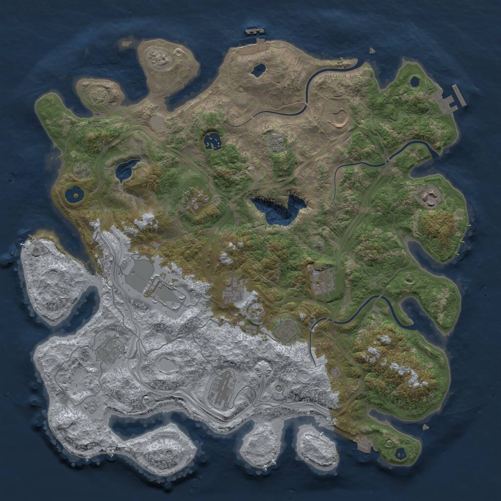 Rust Map: Procedural Map, Size: 4250, Seed: 14320, 17 Monuments