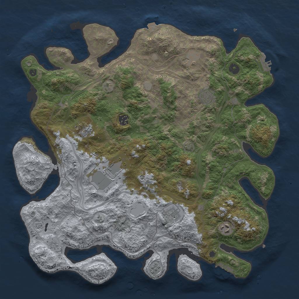 Rust Map: Procedural Map, Size: 4250, Seed: 14320, 16 Monuments