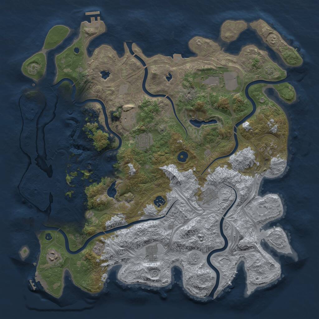 Rust Map: Procedural Map, Size: 4500, Seed: 84210296, 15 Monuments