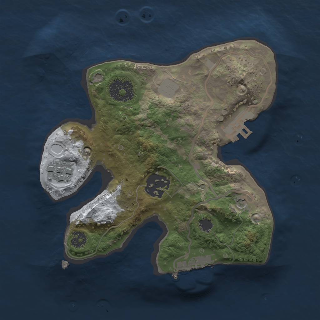 Rust Map: Procedural Map, Size: 2000, Seed: 6574, 10 Monuments