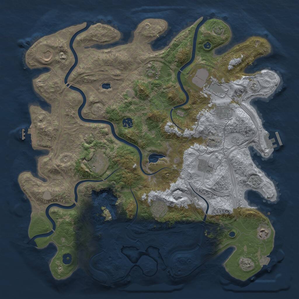 Rust Map: Procedural Map, Size: 4250, Seed: 1238149856, 16 Monuments