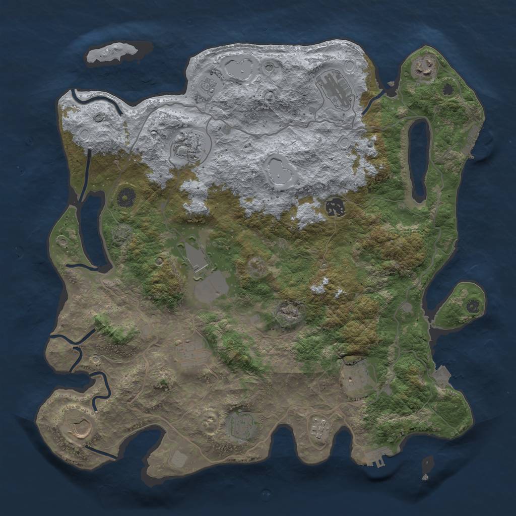 Rust Map: Procedural Map, Size: 4000, Seed: 564087381, 18 Monuments
