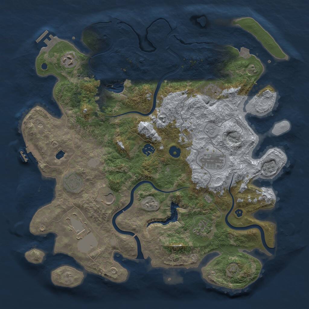 Rust Map: Procedural Map, Size: 4000, Seed: 854856, 15 Monuments