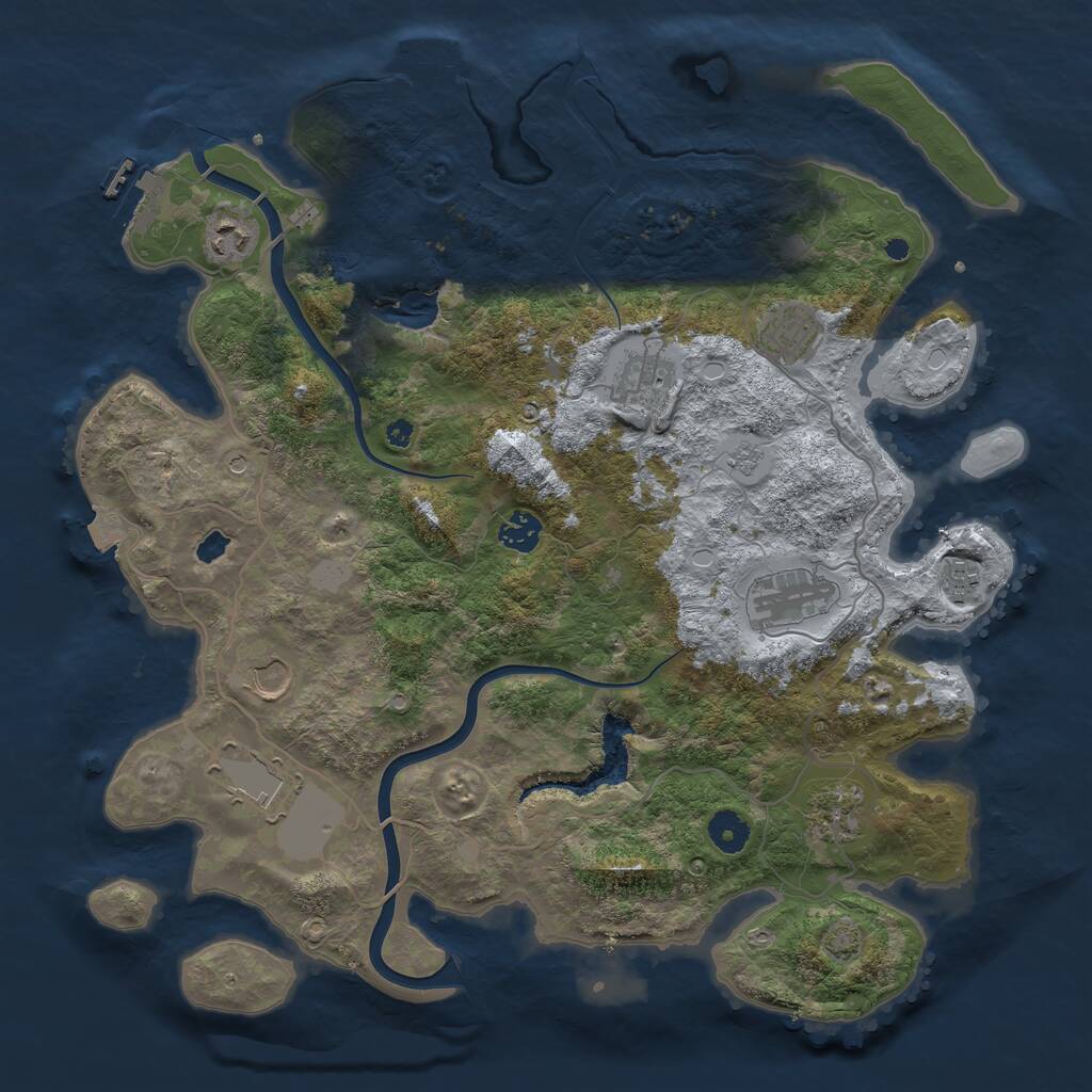 Rust Map: Procedural Map, Size: 4000, Seed: 854856, 15 Monuments