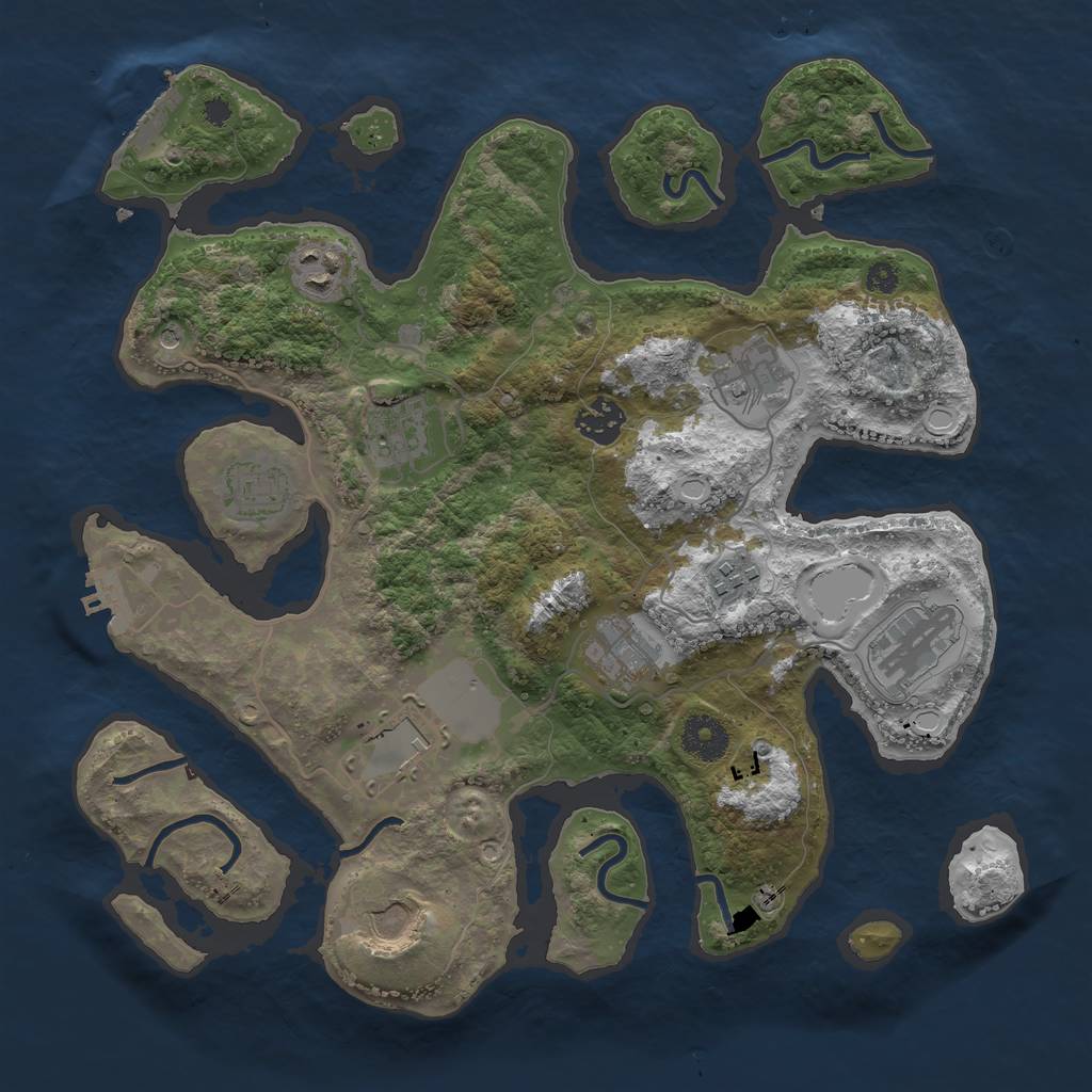 Rust Map: Procedural Map, Size: 3500, Seed: 2203, 18 Monuments