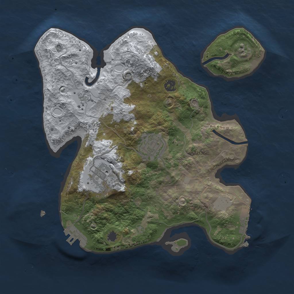 Rust Map: Procedural Map, Size: 2500, Seed: 1041058911, 10 Monuments